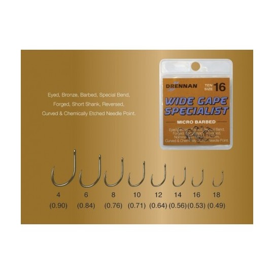 Kabliukai Drennan Wide Gape Specialist