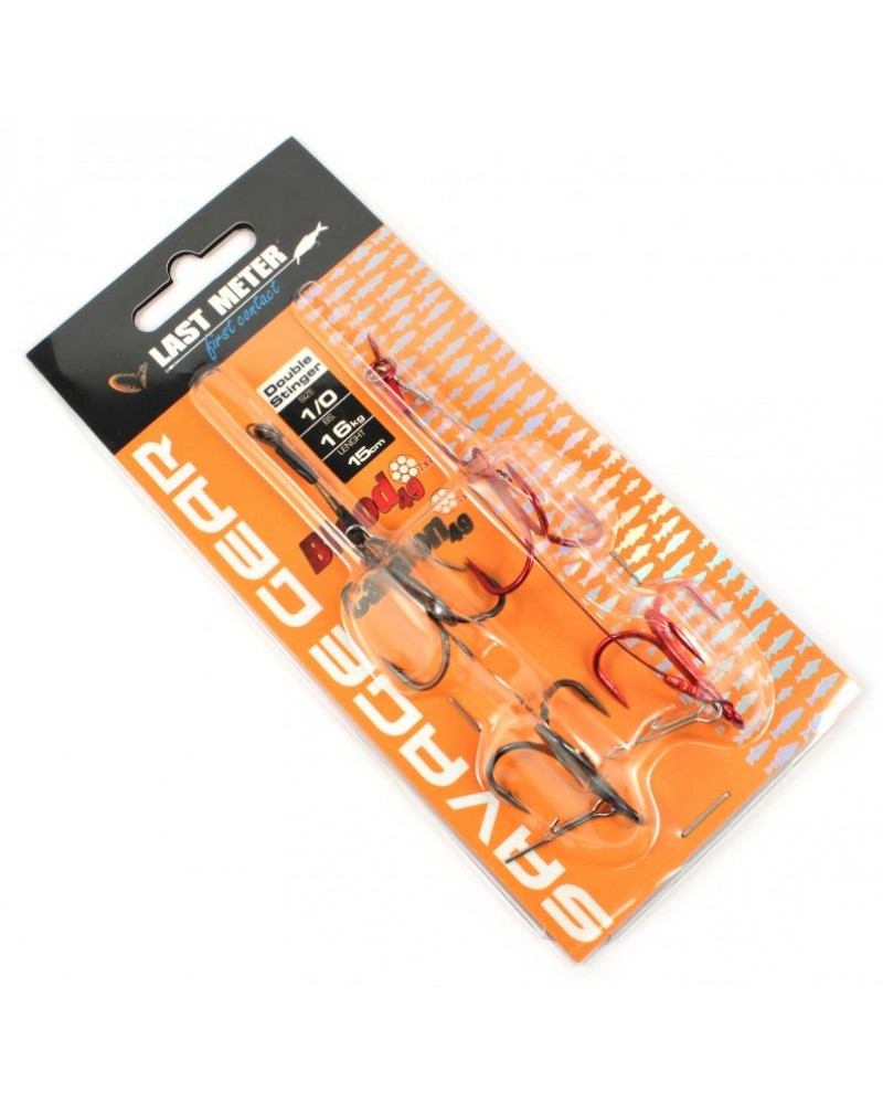 Pavadėliai Savage Gear CARBON49 Double Stinger 2vnt.