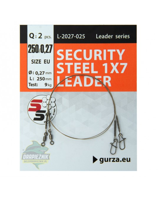 Pavadėliai Gurza Security Steel 1x7 Leader