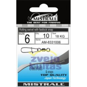Suktukai Mistrall Rolling Swivel with Fastlock Snap