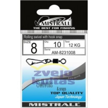 Suktukai Mistrall Rolling Swivel with Hook Snap