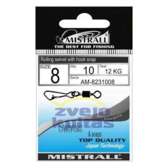 Suktukai Mistrall Rolling Swivel with Hook Snap