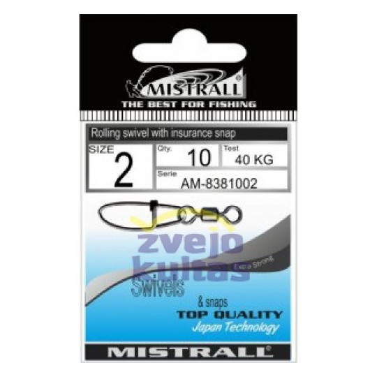 Suktukai Mistrall Rolling Swivel with Insurance Snap