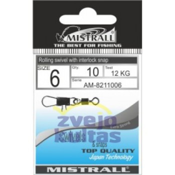 Suktukai Mistrall Rolling Swivel with interlock Snap