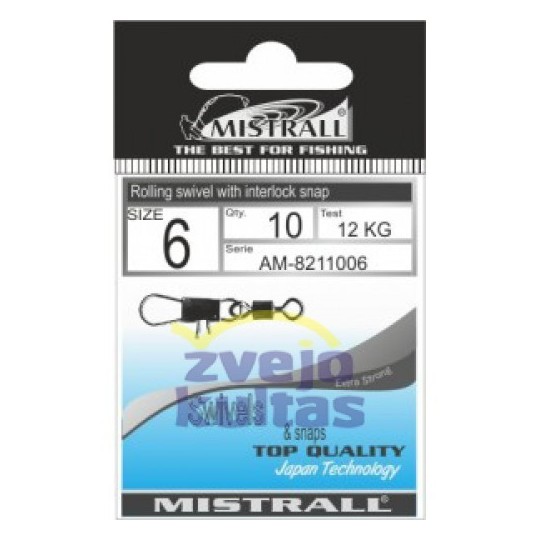 Suktukai Mistrall Rolling Swivel with interlock Snap