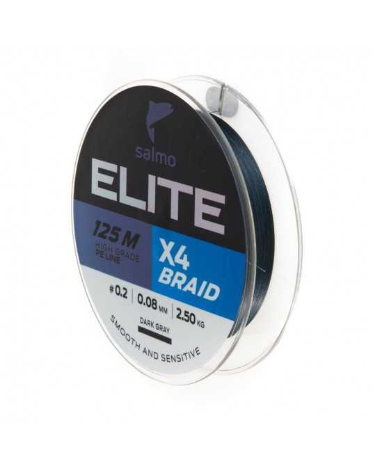 Valas pintas Salmo Elite X4 Braid Dark Grey 125m