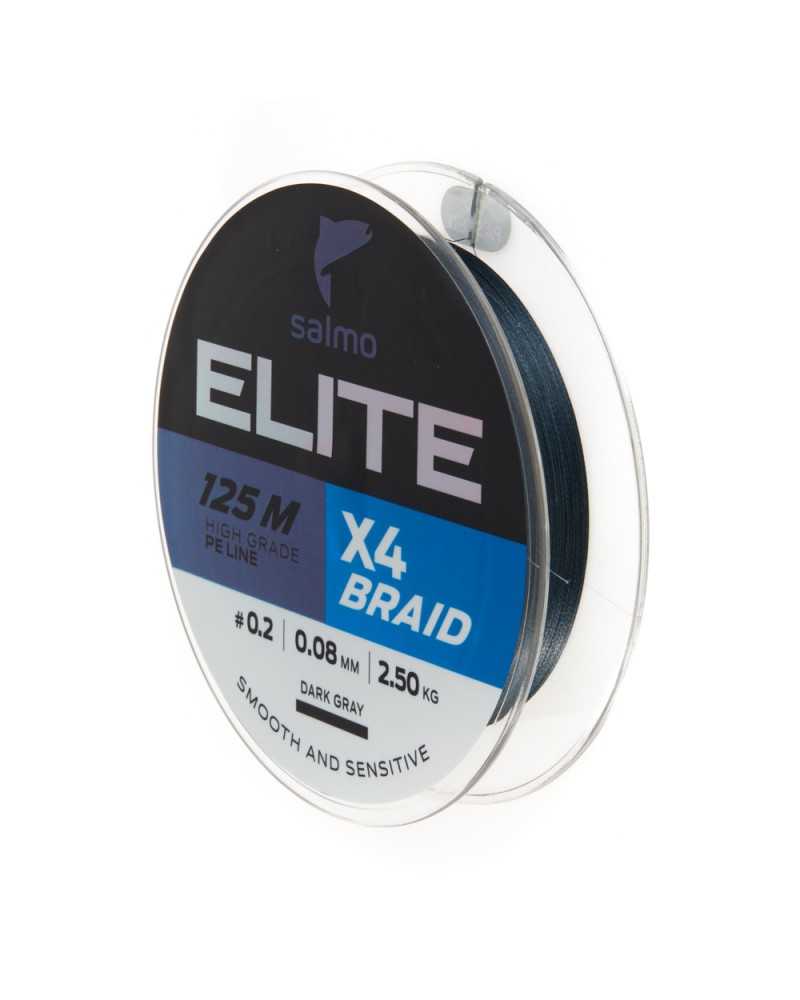 Valas pintas Salmo Elite X4 Braid Dark Grey 125m