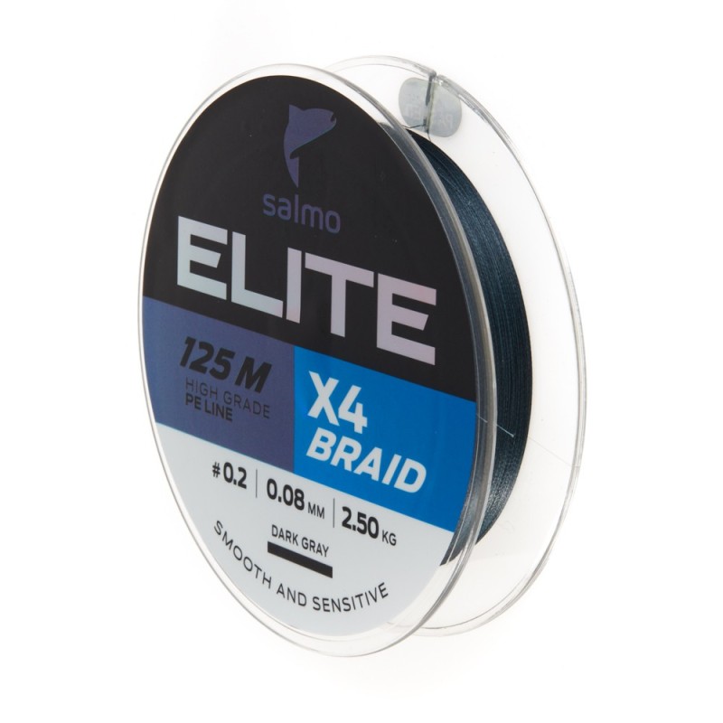 Valas pintas Salmo Elite X4 Braid Dark Grey 125m