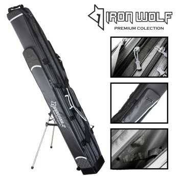 Dėklas meškerėms Iron Wolf 3 skyrių pilkas