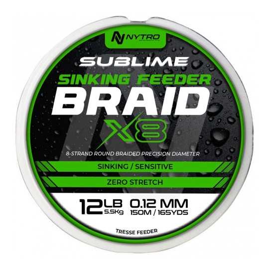Pintas Valas Nytro Sublime X8 Sinking Feeder Braid 150m Pintas Valas Nytro Sublime X8 Sinking Feeder Braid 150m
