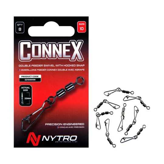Suktukas su Karabinu Nytro Connex Double Feeder Swivel With Hooked Snap Suktukas su Karabinu Nytro Connex Double Feeder Swivel With Hooked Snap
