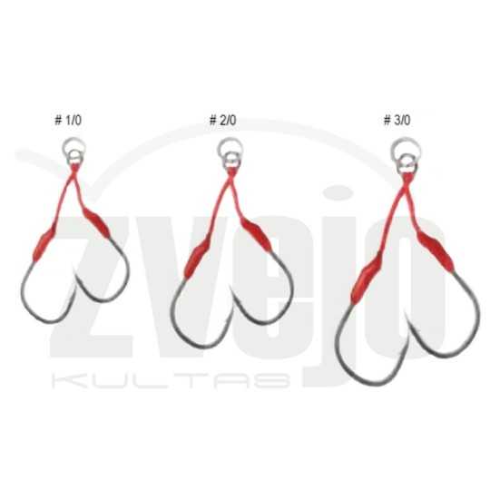 Kabliukai Savage gear Bloody Assist Hook J 2vnt double asymmetric Kabliukai Savage gear Bloody Assist Hook J 2vnt double asymmetric