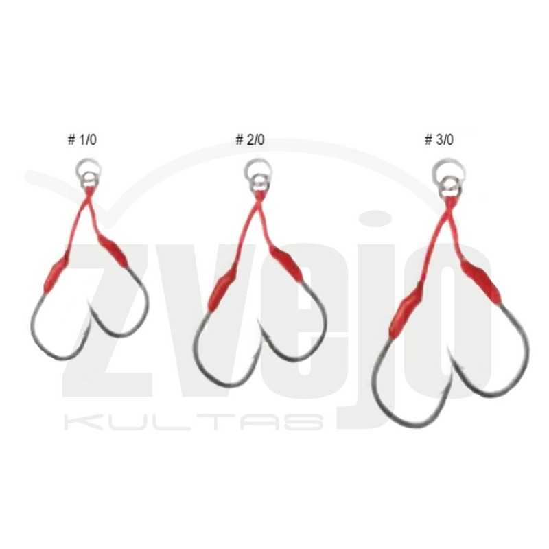 Kabliukai Savage gear Bloody Assist Hook J 2vnt double asymmetric Kabliukai Savage gear Bloody Assist Hook J 2vnt double asymmetric