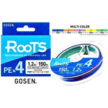 Pintas valas Gosen Roots PE X4 Multicolor 150m