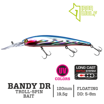 Vobleris Iron Wolf Bandy DR F 19.5g 12cm (5.0-8.0m)