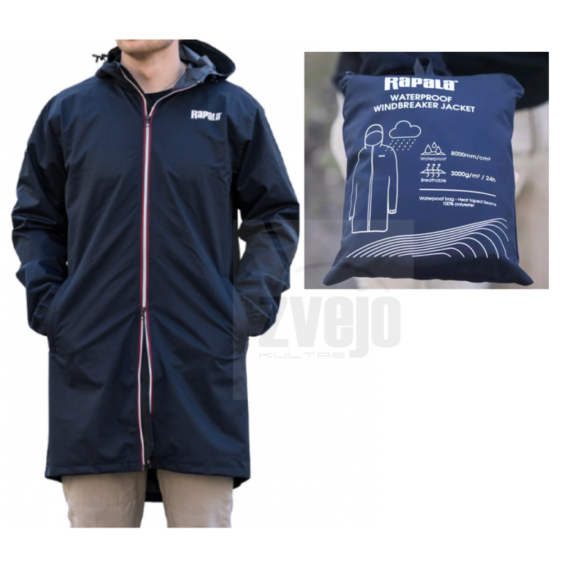 Striukė nuo lietaus Rapala WATERPROOF WINDBREAKER JACKET RWWJN Striukė nuo lietaus Rapala WATERPROOF WINDBREAKER JACKET RWWJN