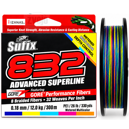 Valas Pintas Sufix 832 ADVANCED SUPERLINE 300m Multicolour