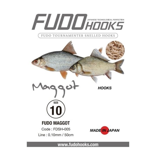 Kabliukai su pavadėliu Fudo Maggot
